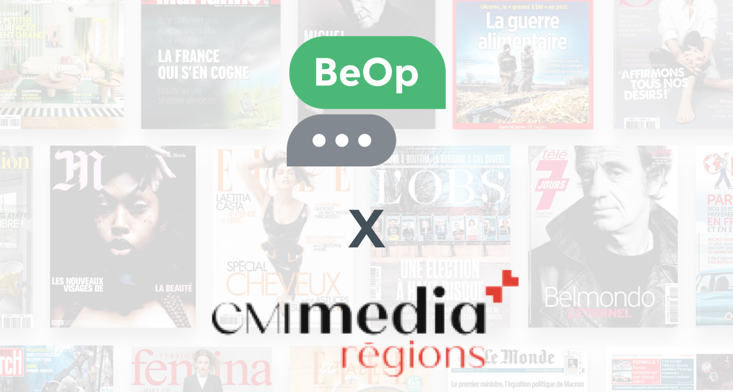 CMI Media Régions devient la régie exclusive de l’adtech BeOp en régions.
