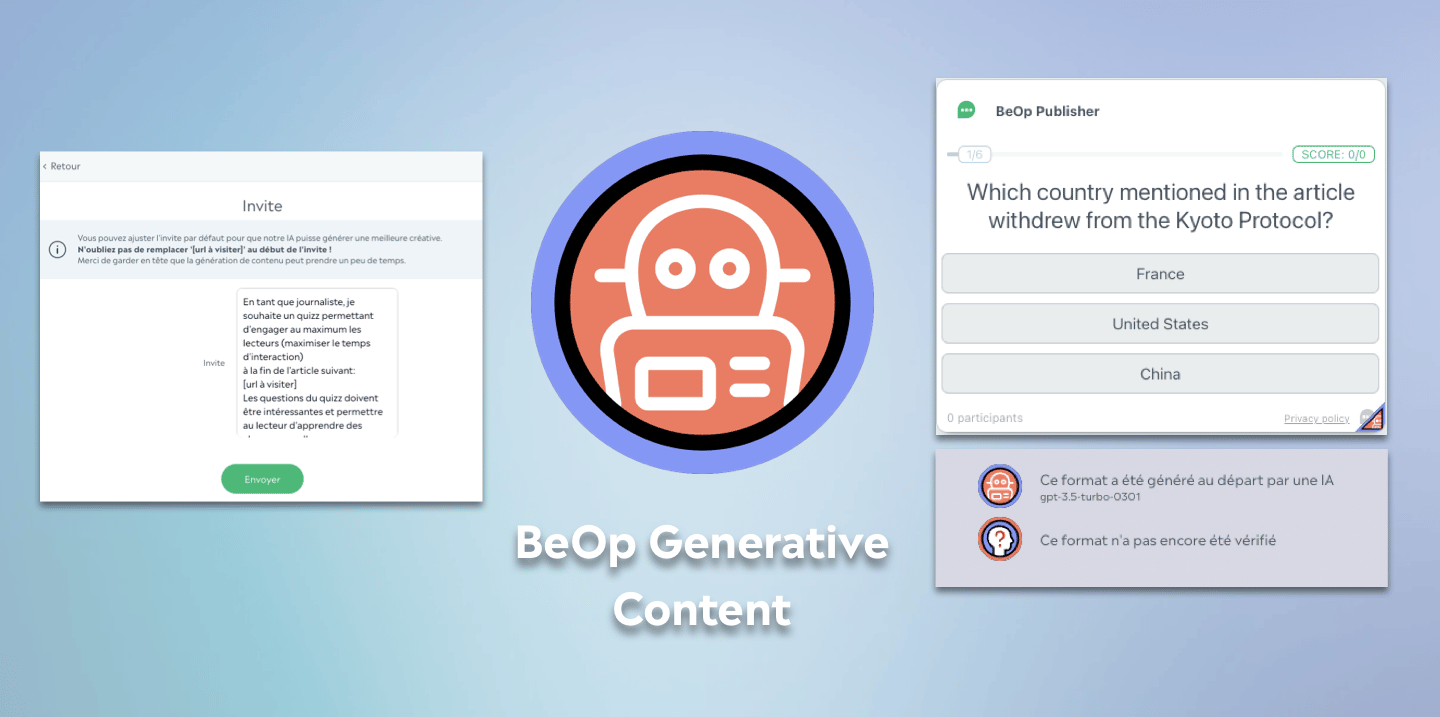 BeOp dévoile sa nouvelle fonctionnalité : des quiz autogénérés grâce à l'intelligence artificielle