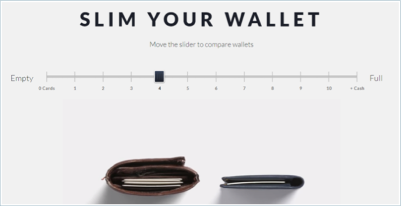 Slim your wallet product page example
